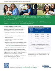Spanish language flyer for Working Families Tax Credit