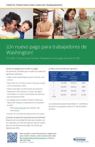 Spanish language poster with general information on working families tax credit