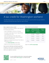 General Information Flyer for Working Families Tax Credit